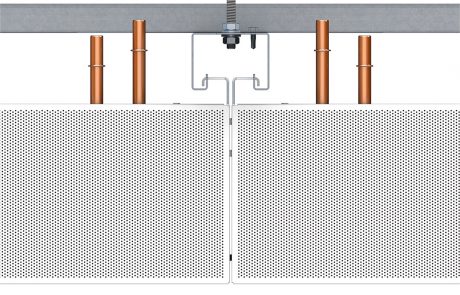 Lamelový podhled Plafotherm® L 608 řez konstrukcí