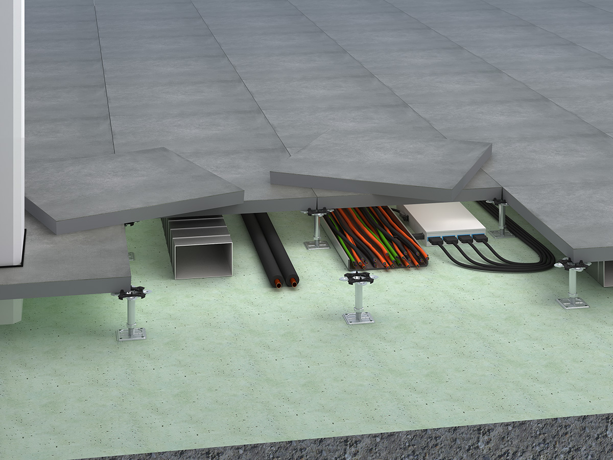 Zdvojená podlaha CEMTEC detail konstrukce