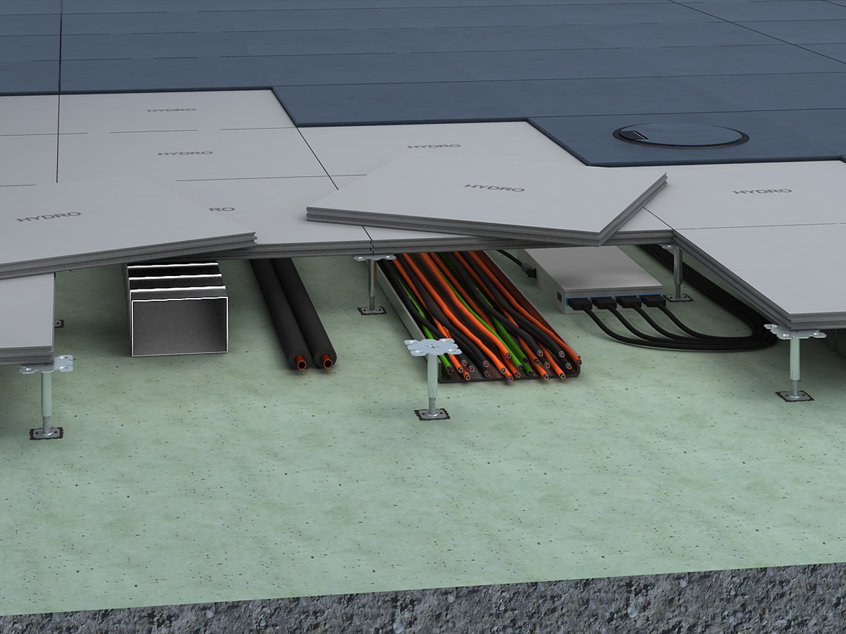 Dutinová podlaha HYDRO detail konstrukce