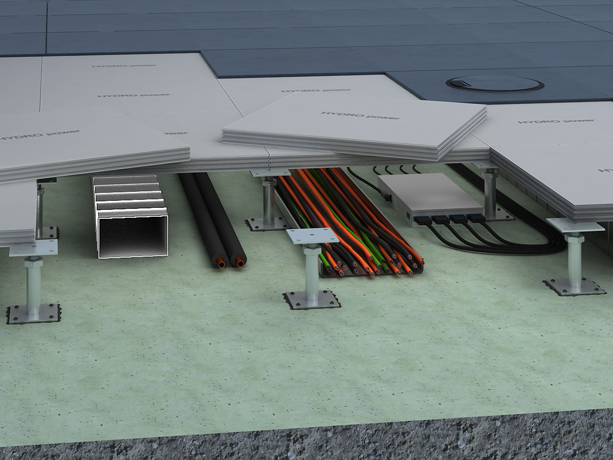 Dutinová podlaha HYDRO power detail konstrukce